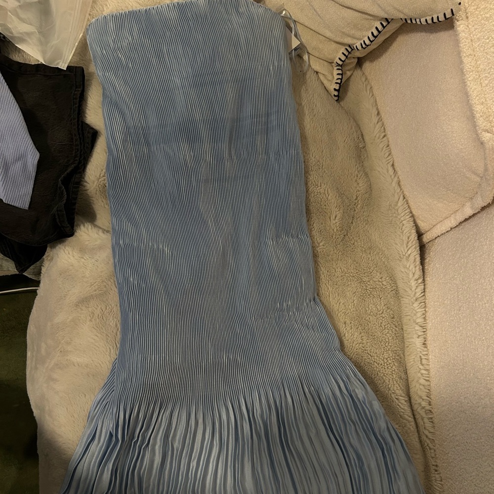 Abercrombie & Fitch Giselle Blue Pleat Midi Dress